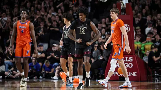 COLLEGE STATION, TX - February 03, 2024 - Forward Solomon Washington #13 of the Texas A&M Aggies during the Men's Basketball game between the Florida Gators and the Texas A&M Aggies at Reed Arena in College Station, TX. Photo By Craig Bisacre/Texas A&M Athletics