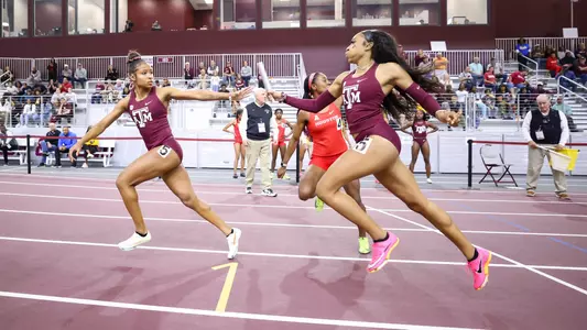 COLLEGE STATION, TX - February 03, 2024 - during the Charlie Thomas Invitational at the R.A. “Murray” Fasken ’38 Indoor Track & Field Facility in College Station, TX. Photo By Aiden Shertzer/Texas A&M Athletics