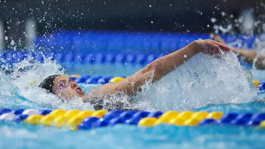 Miranda Grana of the Texas A&M Aggies during the SEC Swimming and Diving Championships . Photo By Ethan Mito/Texas A&M Athletics