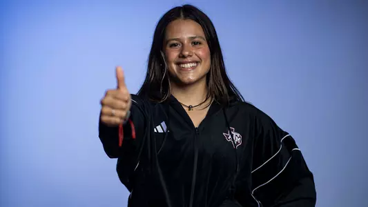 Miranda Grana during Texas A&M Aggies Swimming & Diving photo day in College Station, TX. Photo By Ethan Mito/Texas A&M Athletics