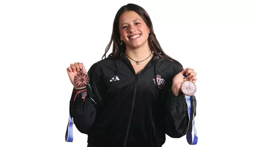 Miranda Grana during Texas A&M Aggies Swimming & Diving photo day in College Station, TX. Photo By Evan Pilat/Texas A&M Athletics