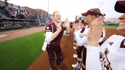 COLLEGE STATION, TX - March 08, 2024 - Julia Cottrill #42 of the Texas A&M Aggies during the game between the South Carolina Gamecocks and the Texas A&M Aggies at Davis Diamond in College Station, TX. Photo By Evan Pilat/Texas A&M Athletics