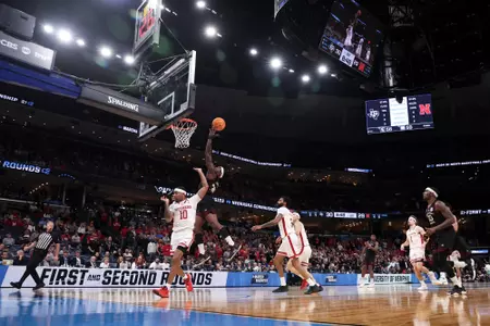 MEMPHIS, TN - March 22, 2024 - Guard Manny Obaseki #35 of the Texas A&M Aggies during the First Round of the MenÕs NCAA Tournament game between the Nebraska Cornhuskers and the Texas A&M Aggies at FedEx Forum in Memphis, TN. TX. Photo By Craig Bisacre/Texas A&M Athletics