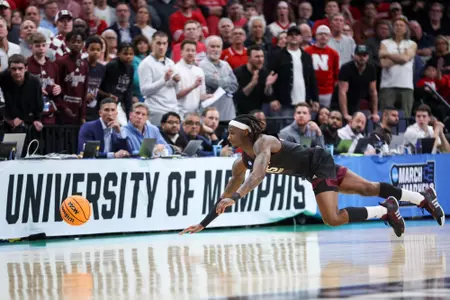 MEMPHIS, TN - March 22, 2024 - Guard Manny Obaseki #35 of the Texas A&M Aggies during the First Round of the MenÕs NCAA Tournament game between the Nebraska Cornhuskers and the Texas A&M Aggies at FedEx Forum in Memphis, TN. TX. Photo By Craig Bisacre/Texas A&M Athletics