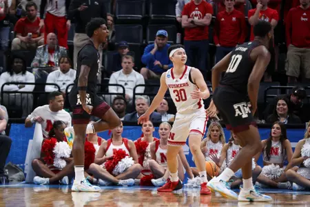 MEMPHIS, TN - March 22, 2024 - Forward Solomon Washington #13 of the Texas A&M Aggies during the First Round of the MenÕs NCAA Tournament game between the Nebraska Cornhuskers and the Texas A&M Aggies at FedEx Forum in Memphis, TN. TX. Photo By Craig Bisacre/Texas A&M Athletics