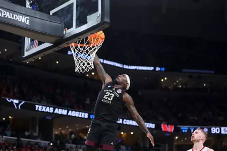 MEMPHIS, TN - March 22, 2024 - Guard Tyrece Radford #23 of the Texas A&M Aggies during the First Round of the MenÕs NCAA Tournament game between the Nebraska Cornhuskers and the Texas A&M Aggies at FedEx Forum in Memphis, TN. TX. Photo By Craig Bisacre/Texas A&M Athletics