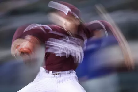 COLLEGE STATION, TX - March 26, 2024 - Pitcher Shane Sdao #38 of the Texas A&M Aggies during the game between the Houston Christian Huskies and the Texas A&M Aggies at Blue Bell Park in College Station, TX. Photo By Ethan Mito/Texas A&M Athletics