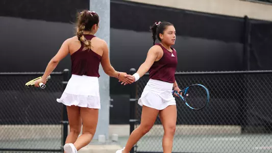 COLLEGE STATION, TX - March 24, 2024 - Luciana Perez of the Texas A&M Aggies during the game between the Kentucky Wildcats and the Texas A&M Aggies at Mitchell Tennis Center in College Station, TX. Photo By Wesley Bowers/Texas A&M Athletics