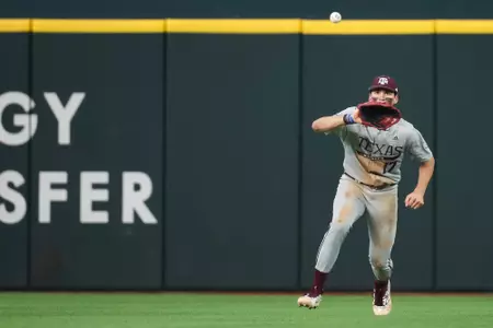 ARLINGTON, TX - March 03, 2024 - Outfielder Jace Laviolette #17 of the Texas A&M Aggies during the game between the Arizona State Sun Devils and the Texas A&M Aggies at Globe Life Field in Arlington, TX. Photo By Ethan Mito/Texas A&M Athletics