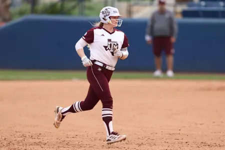 FULLERTON, CA - February 29, 2024 - Julia Cottrill #42 of the Texas A&M Aggies during the game between the Long Beach State Elbees and the Texas A&M Aggies at Anderson Family Field in Fullerton, CA. Photo By Evan Pilat