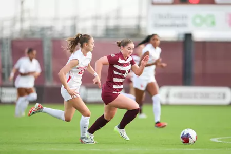 COLLEGE STATION, TX - March 03, 2024 - Forward Shae O'Rouke #8 of the Texas A&M Aggies during the game between the Houston Cougars and the Texas A&M Aggies at Ellis Field in College Station, TX. Photo By Julianne Shivers/Texas A&M Athletics