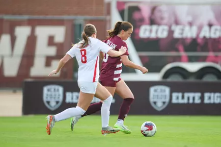 COLLEGE STATION, TX - March 03, 2024 - Midfielder/Defender Mia Pante #13 of the Texas A&M Aggies during the game between the Houston Cougars and the Texas A&M Aggies at Ellis Field in College Station, TX. Photo By Julianne Shivers/Texas A&M Athletics