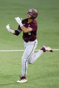 AUSTIN, TX - March 05, 2024 - Outfielder/Pitcher Braden Montgomery #6 of the Texas A&M Aggies during the game between the Texas Longhorns and the Texas A&M Aggies at UFCU Disch-Falk Field in Austin, TX. Photo By Rachel Mahan