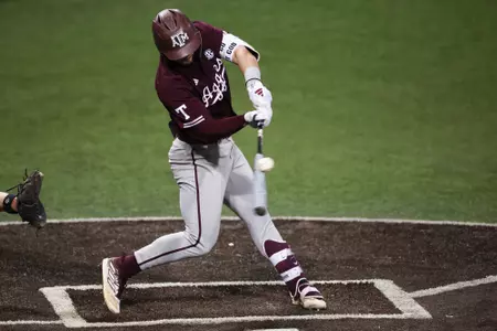 AUSTIN, TX - March 05, 2024 - Infielder/Outfielder Gavin Grahovac #9 of the Texas A&M Aggies during the game between the Texas Longhorns and the Texas A&M Aggies at UFCU Disch-Falk Field in Austin, TX. Photo By Rachel Mahan