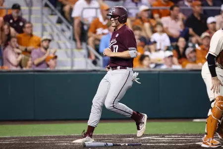 AUSTIN, TX - March 05, 2024 - Outfielder Jace Laviolette #17 of the Texas A&M Aggies during the game between the Texas Longhorns and the Texas A&M Aggies at UFCU Disch-Falk Field in Austin, TX. Photo By Rachel Mahan