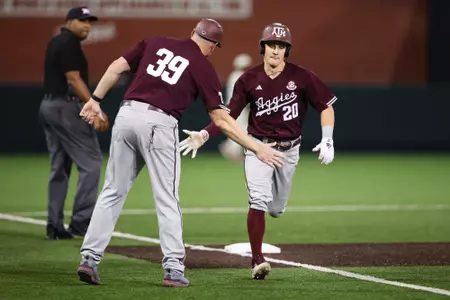 AUSTIN, TX - March 05, 2024 - Catcher Jackson Appel #20 of the Texas A&M Aggies during the game between the Texas Longhorns and the Texas A&M Aggies at UFCU Disch-Falk Field in Austin, TX. Photo By Rachel Mahan