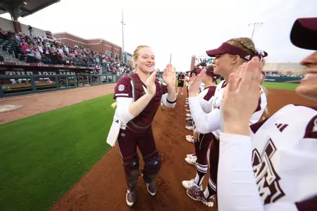 COLLEGE STATION, TX - March 08, 2024 - Julia Cottrill #42 of the Texas A&M Aggies during the game between the South Carolina Gamecocks and the Texas A&M Aggies at Davis Diamond in College Station, TX. Photo By Evan Pilat/Texas A&M Athletics