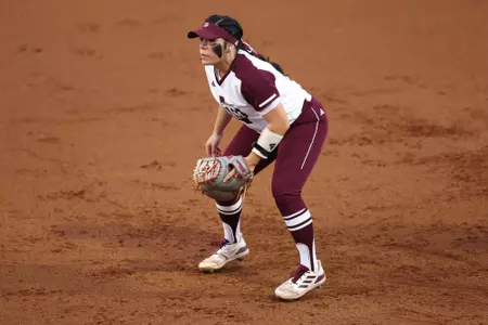 COLLEGE STATION, TX - March 08, 2024 - Trinity Cannon #6 of the Texas A&M Aggies during the game between the South Carolina Gamecocks and the Texas A&M Aggies at Davis Diamond in College Station, TX. Photo By Evan Pilat/Texas A&M Athletics