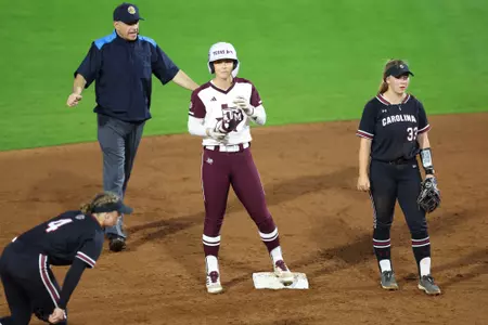 COLLEGE STATION, TX - March 08, 2024 - Allie Enright #33 of the Texas A&M Aggies during the game between the South Carolina Gamecocks and the Texas A&M Aggies at Davis Diamond in College Station, TX. Photo By Evan Pilat/Texas A&M Athletics