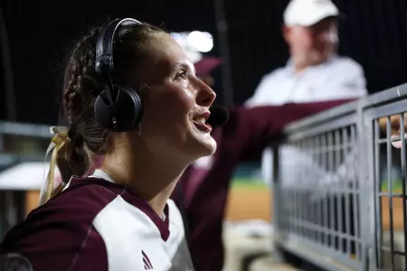 COLLEGE STATION, TX - March 08, 2024 - Emiley Kennedy #11 of the Texas A&M Aggies during the game between the South Carolina Gamecocks and the Texas A&M Aggies at Davis Diamond in College Station, TX. Photo By Evan Pilat/Texas A&M Athletics