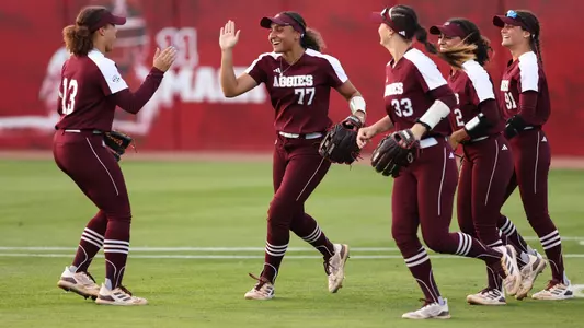 TUSCALOOSA, AL - April 15, 2024 - Jaz Hill #77 of the Texas A&M Aggies during the game between the Alabama Crimson Tide and the Texas A&M Aggies at Rhoads Stadium in Tuscaloosa, AL. Photo By Evan Pilat