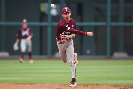 TUSCALOOSA, AL - April 19, 2024 - Infielder Ali Camarillo #2 of the Texas A&M Aggies during the game between the Alabama Crimson Tide and the Texas A&M Aggies at SewellÐThomas Stadium in Tuscaloosa, AL. Photo By Ethan Mito/Texas A&M Athletics
