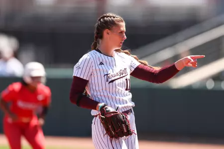 COLLEGE STATION, TX - April 21, 2024 - Emiley Kennedy #11 of the Texas A&M Aggies during the game between the Ole Miss Rebels and the Texas A&M Aggies at Davis Diamond in College Station, TX. Photo By Evan Pilat/Texas A&M Athletics