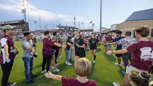 COLLEGE STATION, TX - September 24, 2023 - during the Soccer game between the Arkansas Razorbacks and the Texas A&M Aggies at Ellis Field in College Station, TX. Photo By Craig Bisacre/Texas A&M Athletics