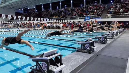 COLLEGE STATION, TX - November 17, 2023 - During the Art Adamson Invitational at Rec Center Natatorium in College Station, TX. Photo By Sydney Morriss/Texas A&M Athletics