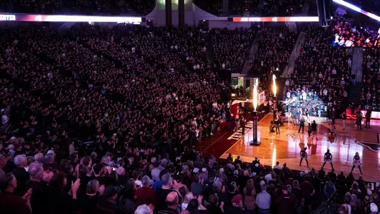 COLLEGE STATION, TX - February 03, 2024 - Wide shot during the game between the Florida Gators and the Texas A&M Aggies at Reed Arena in College Station, TX. Photo By Zoie Joslin/Texas A&M Athletics