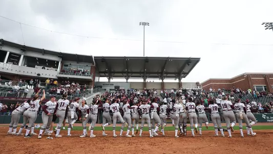 COLLEGE STATION, TX - March 24, 2024 - The Texas A&M Softball Team during the game between the Auburn Tigers and the Texas A&M Aggies at Davis Diamond in College Station, TX. Photo By Mattie Taylor/Texas A&M Athletics