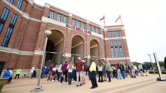 COLLEGE STATION, TX - March 30, 2024 - fan during the game between the Auburn Tigers and the Texas A&M Aggies at Blue Bell Park in College Station, TX. Photo By Julianne Shivers/Texas A&M Athletics