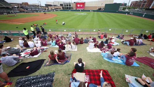 COLLEGE STATION, TX - March 30, 2024 - fan during the game between the Auburn Tigers and the Texas A&M Aggies at Blue Bell Park in College Station, TX. Photo By Julianne Shivers/Texas A&M Athletics