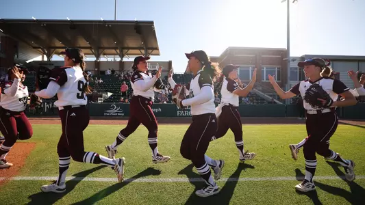 COLLEGE STATION, TX - April 05, 2024 - The Texas A&M Softball Team during the game between the Kentucky Wildcats and the Texas A&M Aggies at Davis Diamond in College Station, TX. Photo By Evan Pilat/Texas A&M Athletics