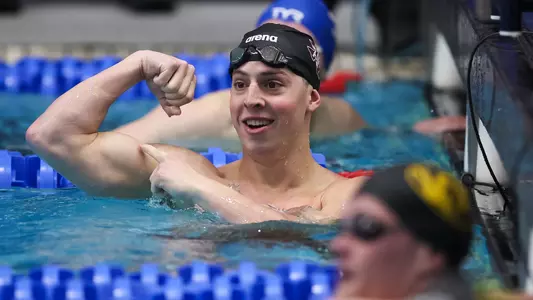 AUBURN, AL - February 24, 2024 - Baylor Nelson of the Texas A&M Aggies during the SEC Swimming and Diving Championships game at James e. Martin Aquatics Center in Auburn, AL. Photo By Ethan Mito/Texas A&M Athletics
