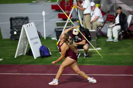 COLLEGE STATION, TX - April 05, 2024 - during the Texas A&M Track and Field 44 Farms Team Invitational at EB Cushing Stadium in College Station, TX. Photo By Jonathan Taffet/Texas A&M Athletics