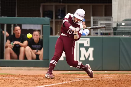 COLLEGE STATION, TX - April 06, 2024 - Amari Harper #13 of the Texas A&M Aggies during the game between the Kentucky Wildcats and the Texas A&M Aggies at Davis Diamond in College Station, TX. Photo By Evan Pilat/Texas A&M Athletics