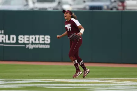 COLLEGE STATION, TX - April 06, 2024 - Jaz Hill #77 of the Texas A&M Aggies during the game between the Kentucky Wildcats and the Texas A&M Aggies at Davis Diamond in College Station, TX. Photo By Evan Pilat/Texas A&M Athletics