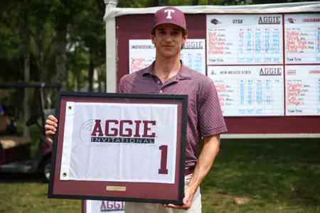 COLLEGE STATION, TX - April 07, 2024 - During the Aggie Invitational at Traditions Golf Club in College Station, TX. Photo By Zoie Joslin/Texas A&M Athletics
