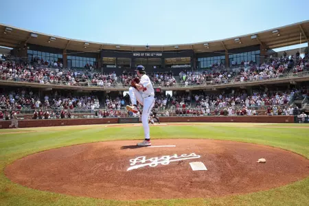 COLLEGE STATION, TX - May 18, 2024 - during the Baseball game between the Arkansas Razorbacks and the Texas A&M Aggies at Blue Bell Park in College Station, TX. Photo By Ethan Mito/Texas A&M Athletics