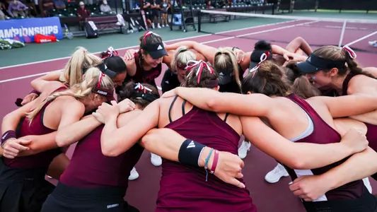 COLLEGE STATION, TX - May 05, 2024 - Texas A&M Aggie Women's Tennis Team during the game between the Oklahoma Sooners and the Texas A&M Aggies at Mitchell Tennis Center in College Station, TX. Photo By Ishika Samant/Texas A&M Athletics