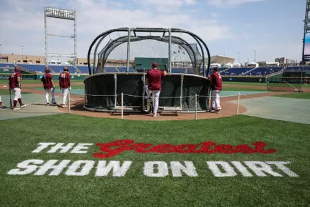 OMAHA, NE - June 13, 2024 - during media day and practice before the 2024 Baseball College World Series at Charles Schwab Field Omaha in Omaha, NE. Photo By Evan Pilate/Texas A&M Athletics