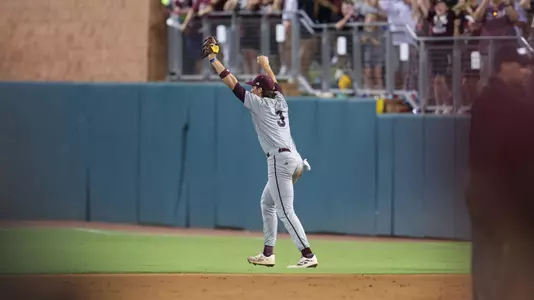 COLLEGE STATION, TX - June 09, 2024 - Infielder Kaeden Kent #3 of the Texas A&M Aggies during the NCAA Super Regional game between the Oregon Ducks and the Texas A&M Aggies at Blue Bell Park in College Station, TX. Photo By Evan Pilat/Texas A&M Athletics