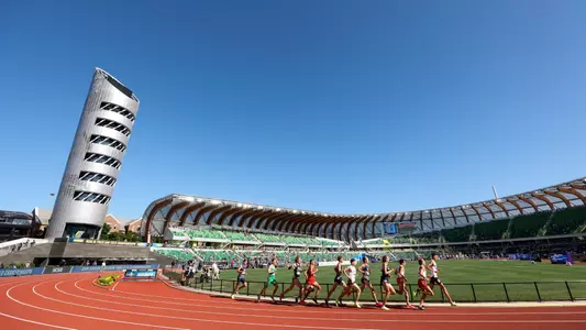EUGENE, OR - June 05, 2024 - Wide shot during day 1 of the NCAA Outdoor Track and Field Championships at Hayward Field in Eugene, Oregon. Photo By Aiden Shertzer/Texas A&M Athletics