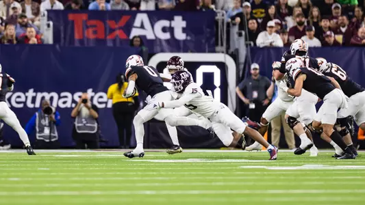 HOUSTON, TX - December 27, 2023 -  Defensive lineman Rylan Kennedy #15 of the Texas A&M Aggies during the Texas Bowl Game between the Oklahoma State Cowboys and the Texas A&M Aggies at NRG Stadium in Houston, TX. Photo By Craig Bisacre/Texas A&M Athletics