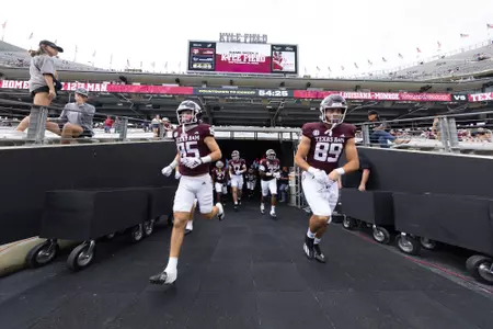 COLLEGE STATION, TX - September 16, 2023 - Wide receiver Chase Burton #85 of the Texas A&M Aggies during the game between the ULM Warhawks and the Texas A&M Aggies at Kyle Field in College Station, TX. Photo By Evan Pilat/Texas A&M Athletics