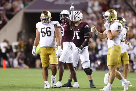 COLLEGE STATION, TX - August 31, 2024 - Wide receiver Jahdae Walker #9 of the Texas A&M Aggies during the game between the Notre Dame Fighting Irish and the Texas A&M Aggies at Kyle Field in College Station, TX. Photo By Evan Pilat/Texas A&M Athletics