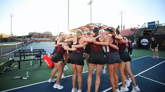 STILLWATER, OK - May 18, 2024 - Texas A&M Aggie Women's Tennis Team during the NCAA Final Four game between the Tennessee Volunteers and the Texas A&M Aggies at Greenwood Tennis Center in Stillwater, Oklahoma. Photo By Ishika Samant/Texas A&M Athletics