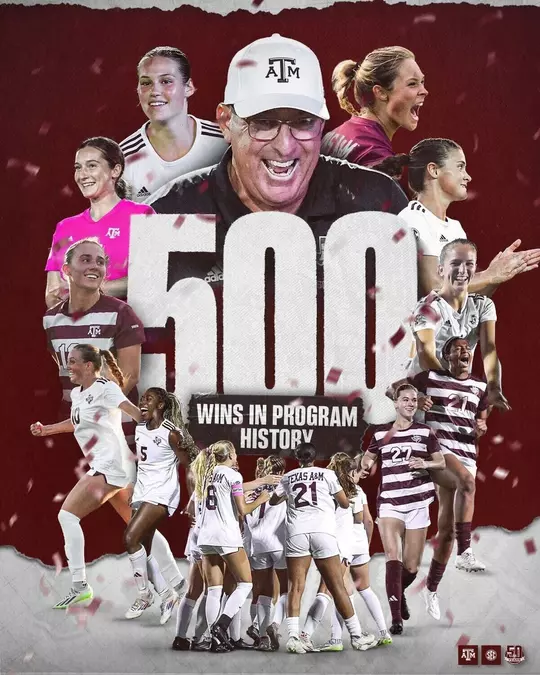 Texas A&M Soccer 500 Wins