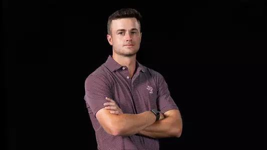 COLLEGE STATION, TX - September 06, 2023 - Michael Heidelbaugh during headshot in College Station, TX. Photo By Ethan Mito/Texas A&M Athletics